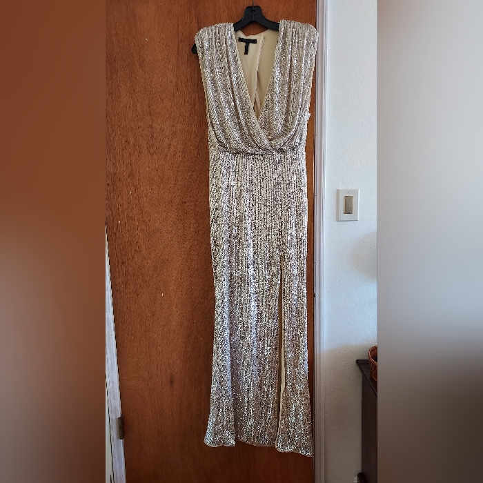 Bcbg Dress, M Size, Sequin Gold